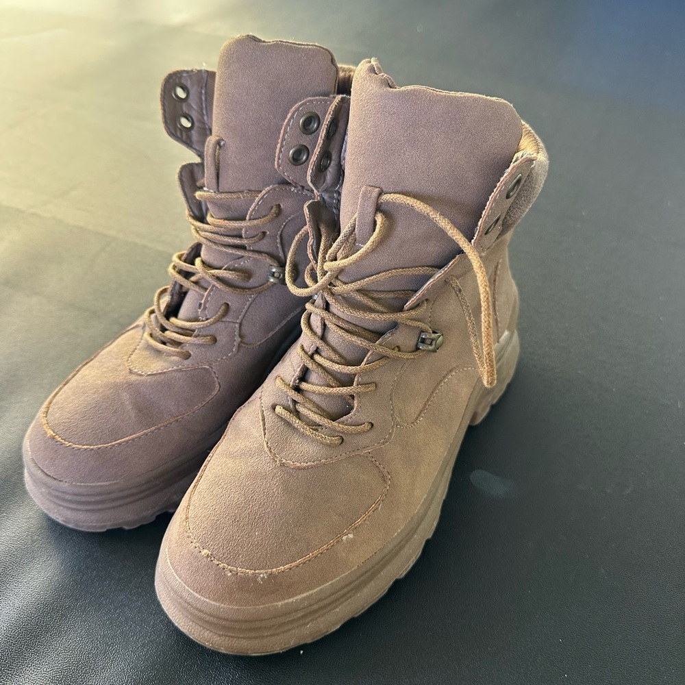 Miss Lola Brown Lace Up Boots